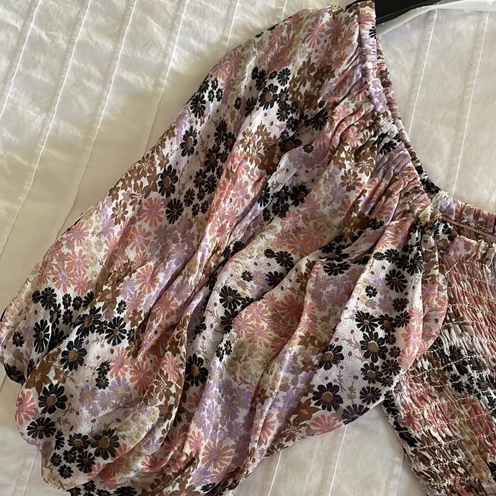 NWT Free People Back on Top Smocked Floral Crop Top $98
